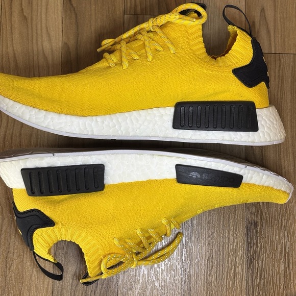 Adidas NMD_R1 Shoes Sneakers Primeknit PK Boost EQT Yellow Black Men's 9 S23749 - Picture 5 of 11